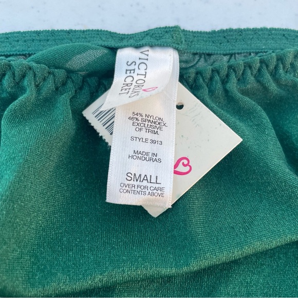 VTG Victoria’s Secret Panties 90s Hi Leg French High Waist Brief Green Sz S New - Picture 2 of 5